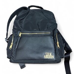 Steve Madden Black Backpack with Gold Accents